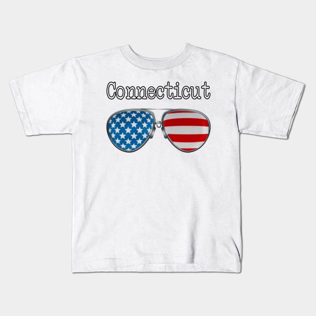 AMERICA PILOT GLASSES CONNECTICUT Kids T-Shirt by SAMELVES